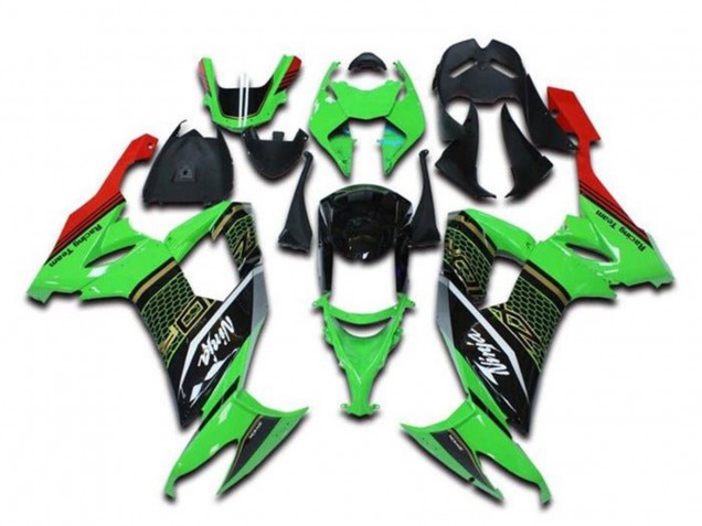 2008-2010 Kawasaki ZX10R Motorcycle Fairings - Green Black Red White Honeycomb Canada
