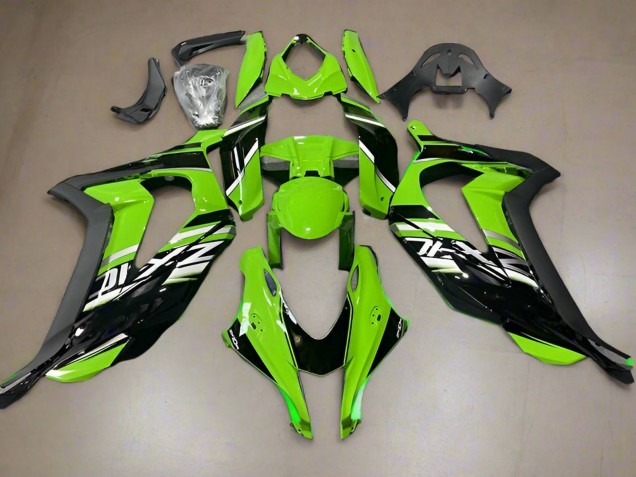 2016-2020 Kawasaki ZX10R Motorcycle Fairings - Green Glossy Black Canada