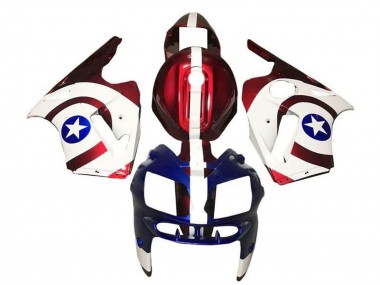 Purchase 2000-2001 Kawasaki ZX12R Motorcycle Fairings - Candy Red White Blue Captain America Canada