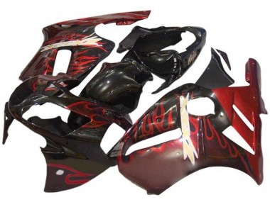 Purchase 2000-2001 Kawasaki ZX12R Motorcycle Fairings - Glossy Black Red Flame Canada
