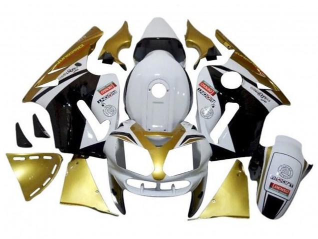 2000-2001 Kawasaki ZX12R Motorcycle Fairings - White Gold Black Canada