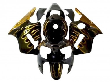 Purchase 2002-2006 Kawasaki ZX12R Motorcycle Fairings - Glossy Black Gold Flame Canada