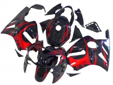 Purchase 2002-2006 Kawasaki ZX12R Motorcycle Fairings - Glossy Black Red Tribal Canada
