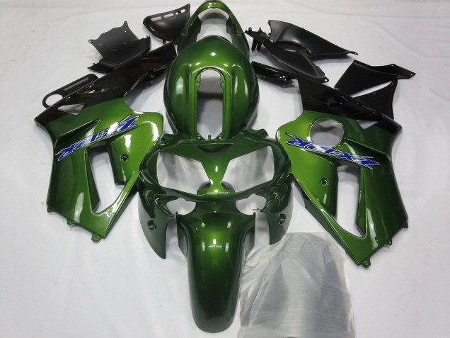 2002-2006 Kawasaki ZX12R Motorcycle Fairings - Dark Green Black Blue Canada