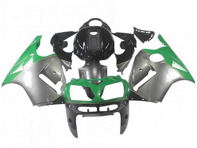 2002-2006 Kawasaki ZX12R Motorcycle Fairings - Silver Green Black Canada