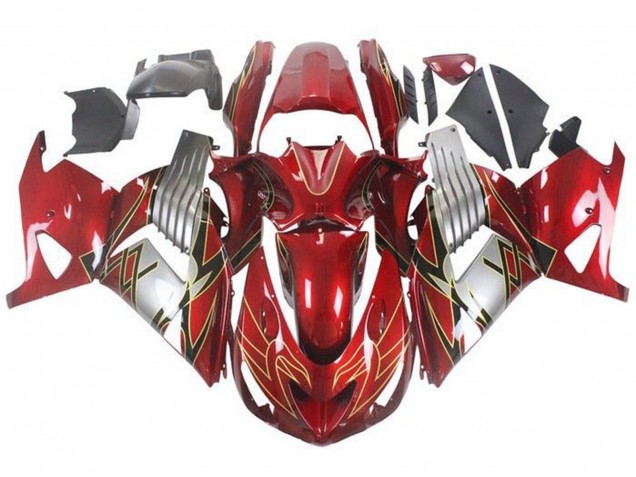 2006-2011 Kawasaki ZX14R ZZR1400 Motorcycle Fairings - Red Silver Black Gold Canada