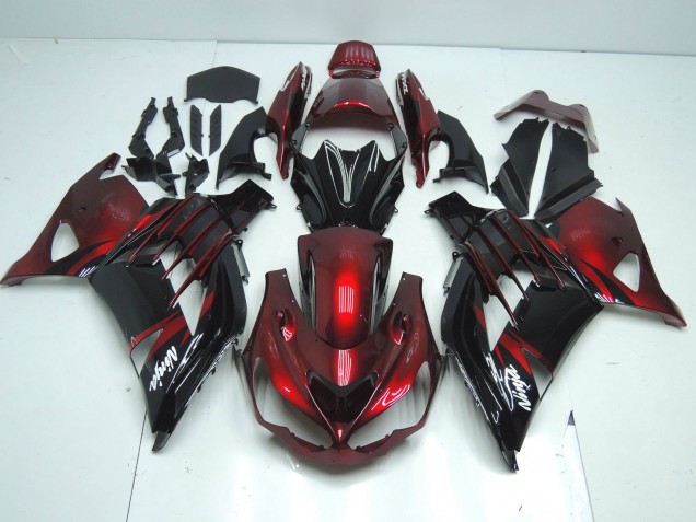 2012-2024 Kawasaki ZX14R ZZR1400 Motorcycle Fairing - Red Glossy Black White Ninja Canada