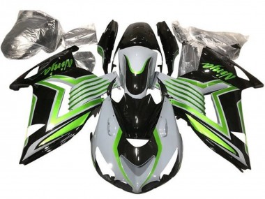 Purchase 2012-2024 Kawasaki ZX14R ZZR1400 Motorcycle Fairings - White Green Glossy Black Canada