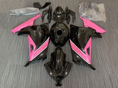 Purchase 2013-2024 Kawasaki EX300 Motorcycle Fairings - Glossy Black Pink White Stripe Canada