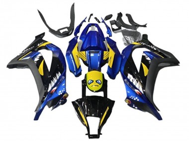 Purchase 2013-2024 Kawasaki EX300 Motorcycle Fairings - Blue Yellow Black Shark Canada