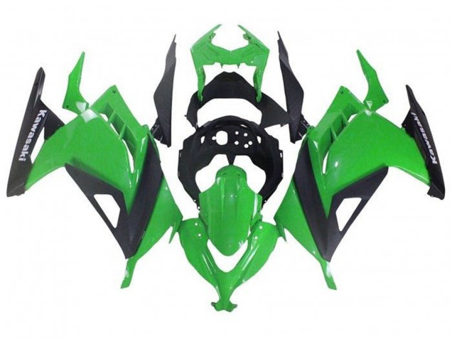 2013-2017 Kawasaki EX300 Motorcycle Fairings - Green Black Canada