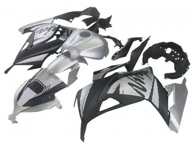 2013-2017 Kawasaki EX300 Motorcycle Fairings - Silver Black Canada
