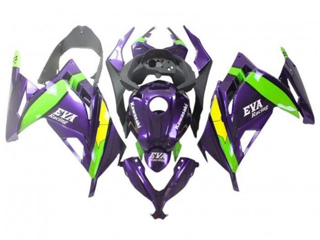 2013-2017 Kawasaki EX300 Motorcycle Fairings - Purple Green Yellow Eva Racing Canada