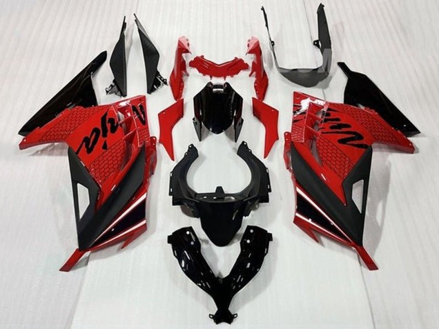 2013-2017 Kawasaki EX300 Motorcycle Fairings - Red Black White Stripe Canada