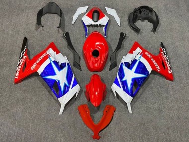 Purchase 2013-2017 Kawasaki EX300 Motorcycle Fairings - White Red Blue Star Captain America Canada
