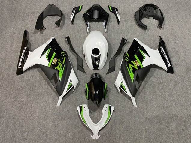 2013-2017 Kawasaki EX300 Motorcycle Fairings - White Green Black Canada