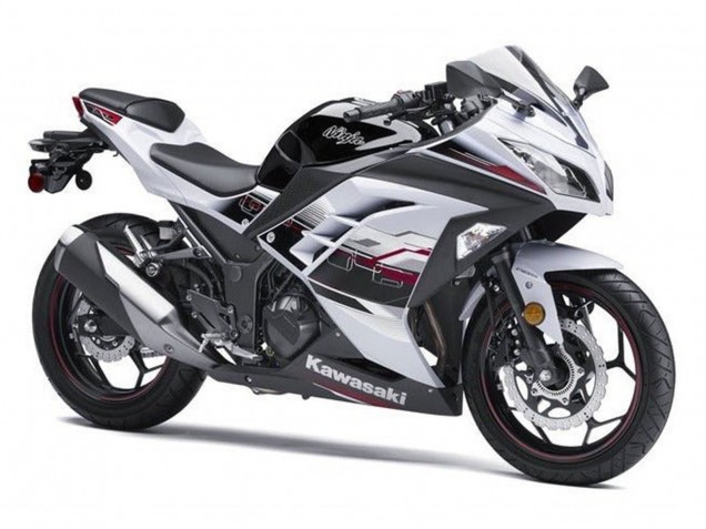 2013-2017 Kawasaki EX300 Motorcycle Fairings - White Black Red Accents Canada