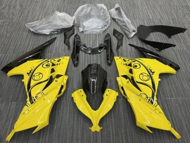 Purchase 2013-2017 Kawasaki EX300 Motorcycle Fairings - Yellow Black Circles Canada