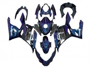 Purchase 2018-2024 Kawasaki Ninja 400 Motorcycle Fairings - Blue White Honeycomb Canada