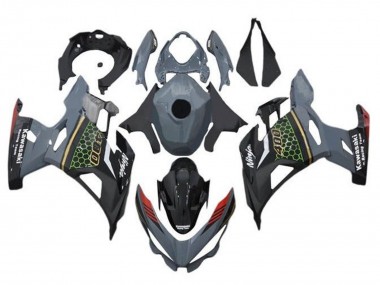 Purchase 2018-2024 Kawasaki Ninja 400 Motorcycle Fairings - Grey Black Red Honeycomb Canada