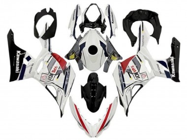 Purchase 2018-2024 Kawasaki Ninja 400 Motorcycle Fairings - White Grey Yellow Red Black Stripe Canada