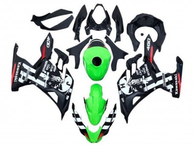 Purchase 2018-2024 Kawasaki Ninja 400 Motorcycle Fairings - Green Black White Red Skull Canada