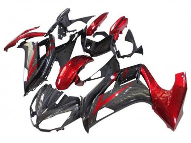 Purchase 2012-2016 Kawasaki Ninja 650 EX650 Motorcycle Fairings - Red Black Faux Carbon Fiber Canada