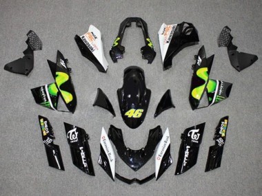 Purchase 2010-2013 Kawasaki Z1000 Motorcycle Fairings - Glossy Black White Green MoviStar Monster Canada