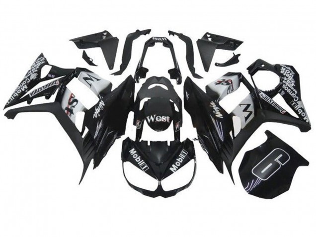 2010-2016 Kawasaki Z1000SX Motorcycle Fairings - Glossy Black White Mobil West Canada
