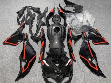 Purchase 2019-2025 Kawasaki ZX25R ZX-25R Motorcycle Fairings - Black Faux Carbon Fiber Red Canada