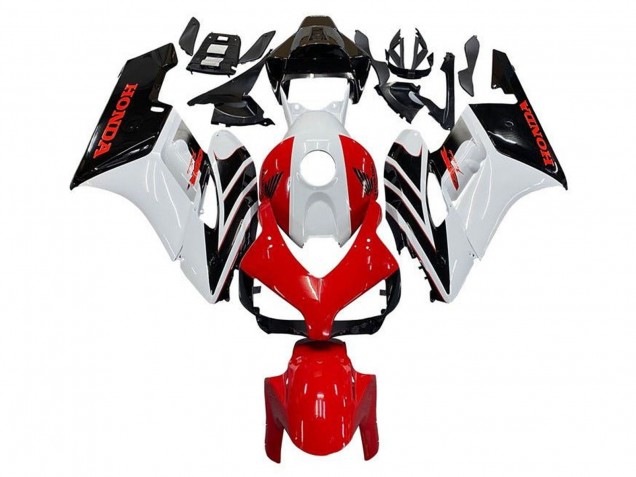 2004-2005 Honda CBR1000RR Motorcycle Fairing - White Red Glossy Black Stripe Canada