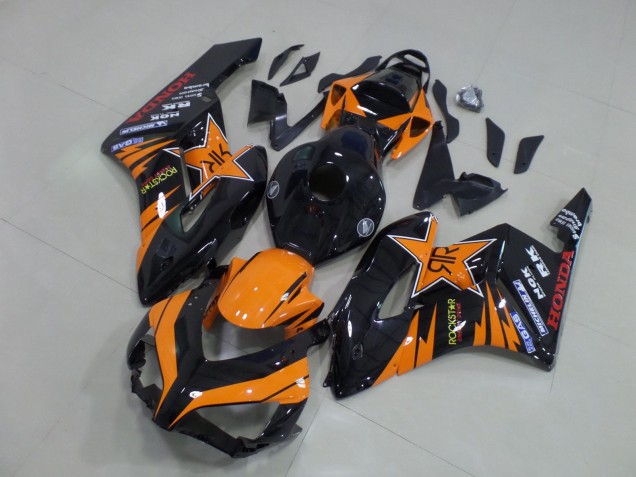2004-2005 Honda CBR1000RR Motorcycle Fairings - Orange Glossy Black Rockstar Canada