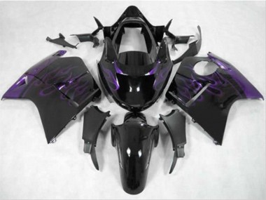 Purchase 1996-2007 Honda CBR1100XX Blackbird Motorcycle Fairing - Glossy Black Purple Flame Canada