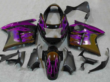 Purchase 1996-2007 Honda CBR1100XX Blackbird Motorcycle Fairings - Glossy Black Purple Flame Canada