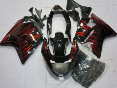 Purchase 1996-2007 Honda CBR1100XX Blackbird Motorcycle Fairings - Glossy Black Red Flame Canada