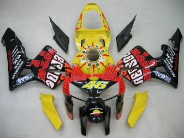 Purchase 2005-2006 Honda CBR600RR Motorcycle Fairings - Black Yellow Rossi Canada