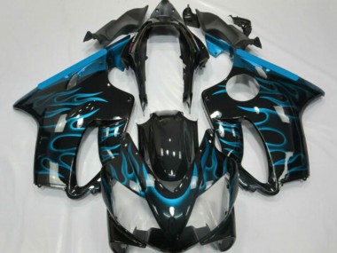 Purchase 2001-2003 Honda CBR600 F4i Motorcycle Fairings - Glossy Black Light Blue Flame Canada