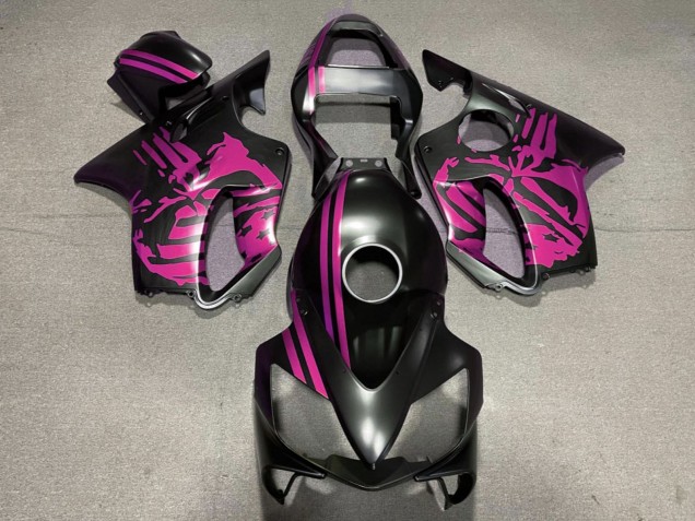 2001-2003 Honda CBR600 F4i Motorcycle Fairings - Pink Matte Black Skull Canada