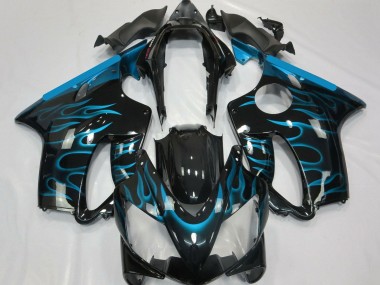 Purchase 2004-2007 Honda CBR600 F4i Motorcycle Fairings - Glossy Black Light Blue Flame Canada