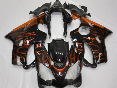 Purchase 2004-2007 Honda CBR600 F4i Motorcycle Fairings - Glossy Black Orange Flame Canada