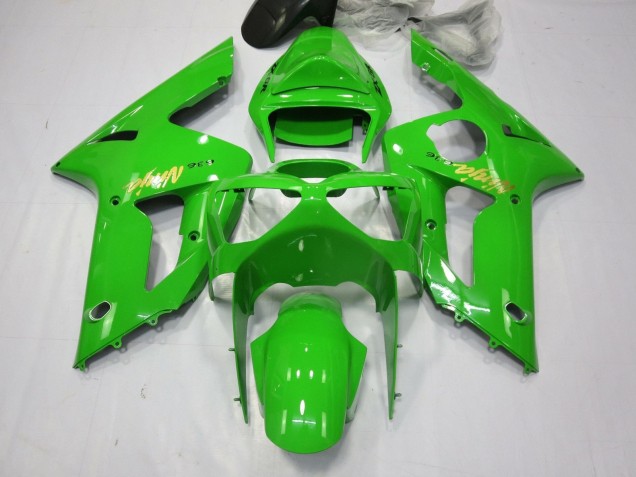 2003-2004 Kawasaki ZX6R Motorcycle Fairings - Green Gold Decal Canada