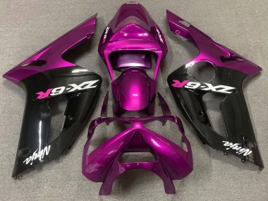 Purchase 2003-2004 Kawasaki ZX6R Motorcycle Fairing - Purple Glossy Black Canada