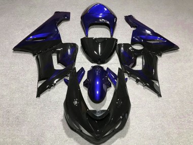 Purchase 2005-2006 Kawasaki ZX6R Motorcycle Fairing - Blue Glossy Black Canada