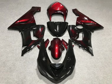 Purchase 2005-2006 Kawasaki ZX6R Motorcycle Fairings - Red Glossy Black Canada