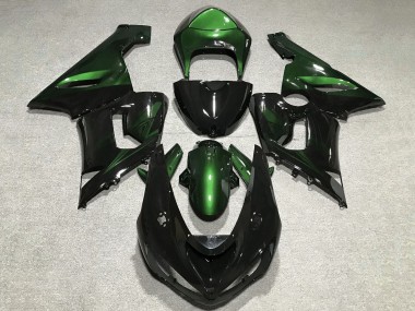 Purchase 2005-2006 Kawasaki ZX6R Motorcycle Fairings - Green Glossy Black Canada