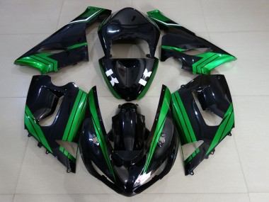 Purchase 2005-2006 Kawasaki ZX6R Motorcycle Fairings - Green White Glossy Black Canada