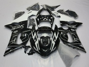 Purchase 2005-2006 Kawasaki ZX6R Motorcycle Fairings - Glossy Black White Corona Extra Tribal Canada