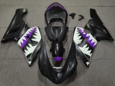 Purchase 2005-2006 Kawasaki ZX6R Motorcycle Fairings - Matte Black White Purple Shark Canada