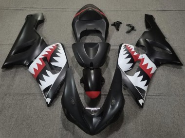 Purchase 2005-2006 Kawasaki ZX6R Motorcycle Fairings - Matte Black White Red Shark Canada