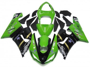 Purchase 2005-2006 Kawasaki ZX6R Motorcycle Fairings - Green Glossy Black Blue Star Team Green Canada